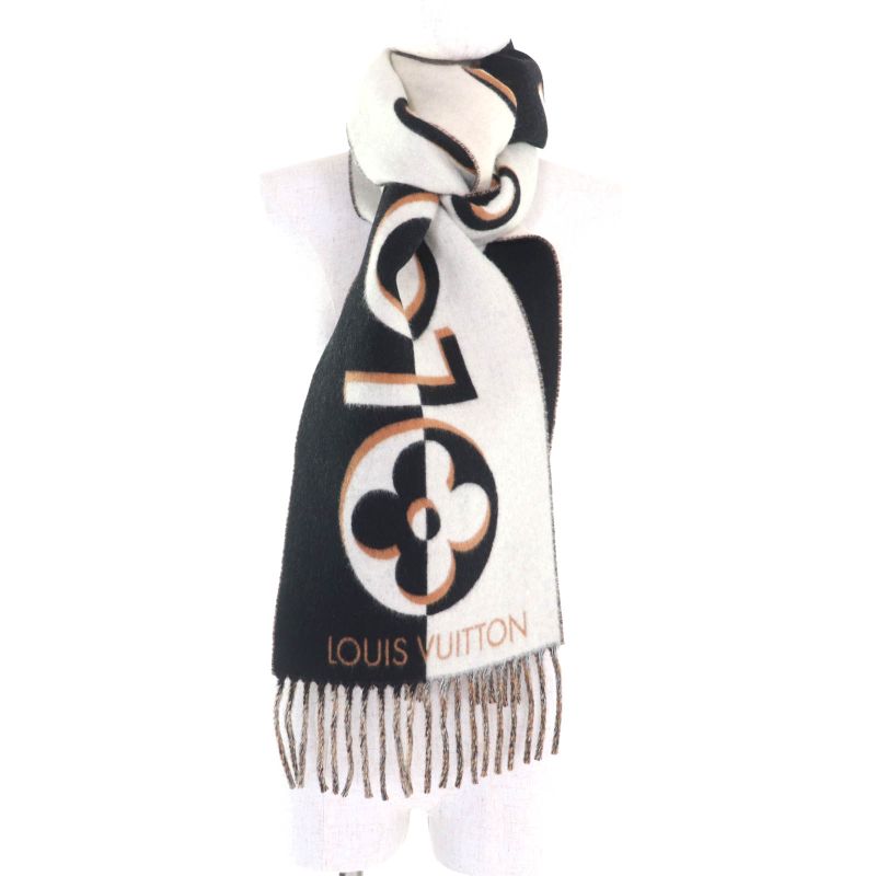 Louis Vuitton 2024 M90806 Scarf Duo Infinity Cashmere Blend Noir Black Current