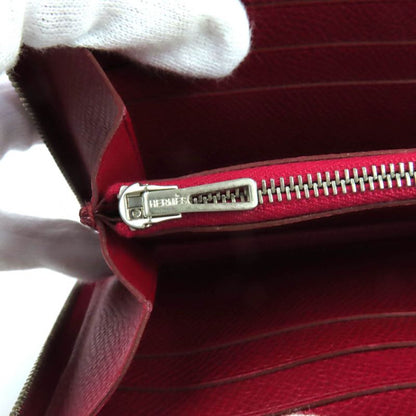 Hermes Azap Long Classic Ruby Vaux Epson Round Zip Wallet Long Wallet Engraved