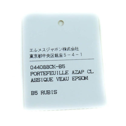 Hermes Azap Long Classic Ruby Vaux Epson Round Zip Wallet Long Wallet Engraved