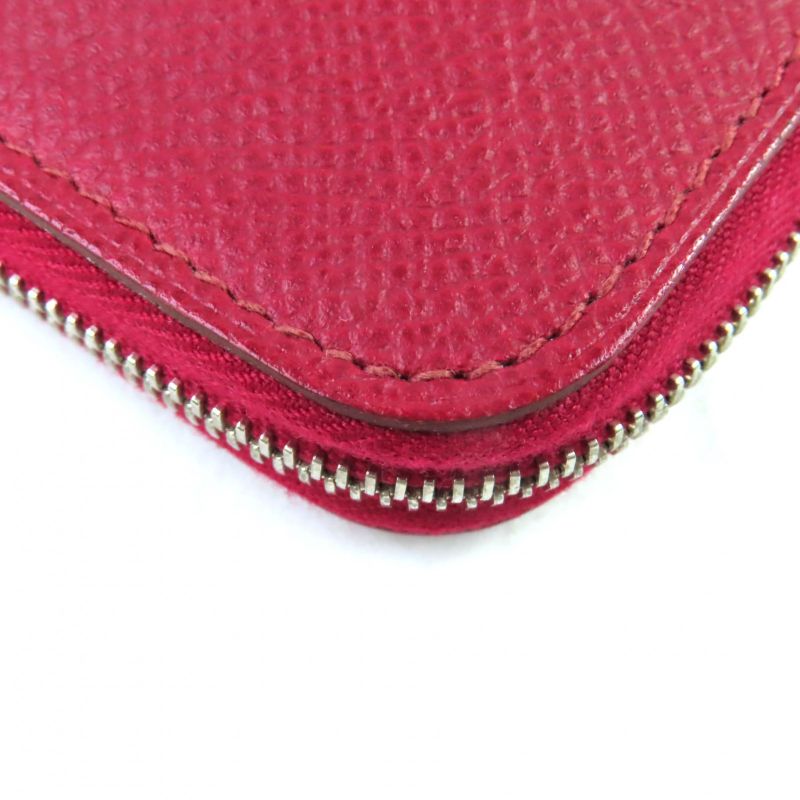 Hermes Azap Long Classic Ruby Vaux Epson Round Zip Wallet Long Wallet Engraved