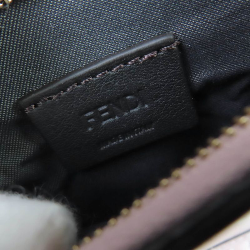 Fendi 7as131 FF Logo Hardware Leather Pouch Wallet Cell Phone Accessories Pink