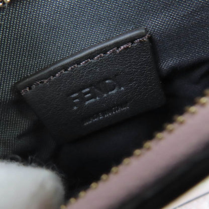 Fendi 7as131 FF Logo Hardware Leather Pouch Wallet Cell Phone Accessories Pink