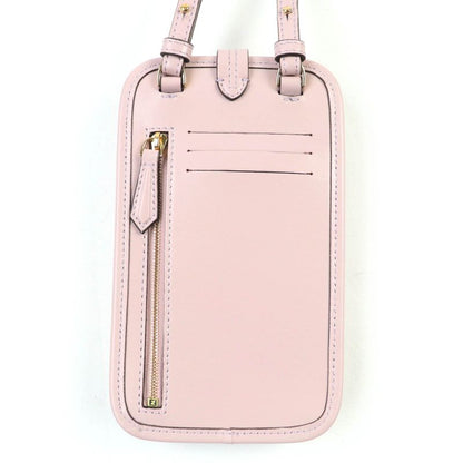 Fendi 7as131 FF Logo Hardware Leather Pouch Wallet Cell Phone Accessories Pink