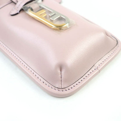 Fendi 7as131 FF Logo Hardware Leather Pouch Wallet Cell Phone Accessories Pink