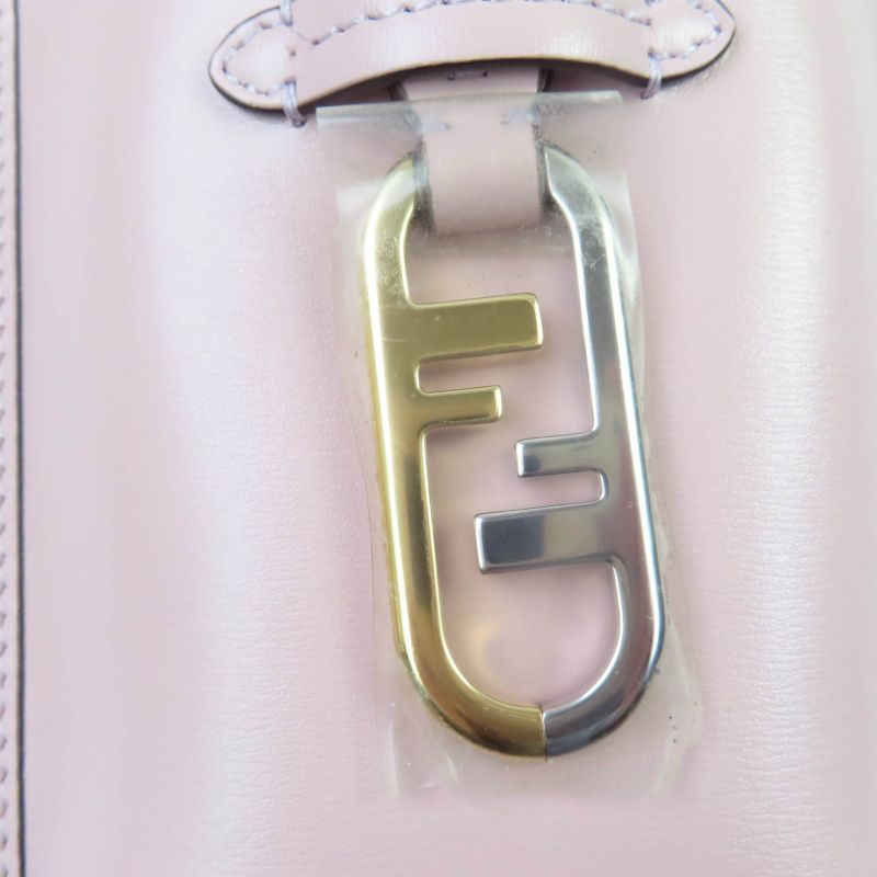 Fendi 7as131 FF Logo Hardware Leather Pouch Wallet Cell Phone Accessories Pink