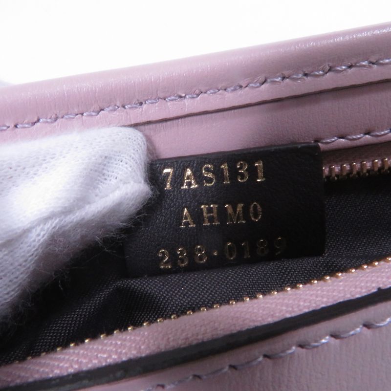 Fendi 7as131 FF Logo Hardware Leather Pouch Wallet Cell Phone Accessories Pink