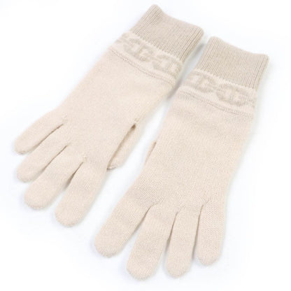 Hermes Haven 100% Cashmere Cles Clesme Sable Chaine D'ancre Knitted Gloves S