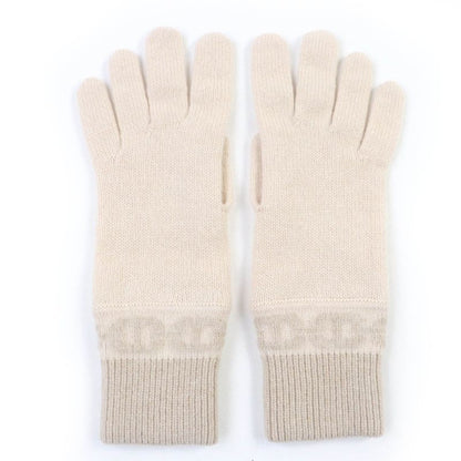 Hermes Haven 100% Cashmere Cles Clesme Sable Chaine D'ancre Knitted Gloves S