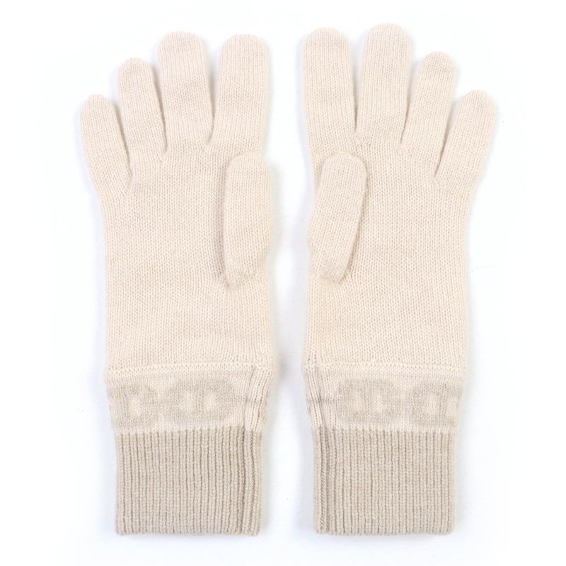 Hermes Haven 100% Cashmere Cles Clesme Sable Chaine D'ancre Knitted Gloves S