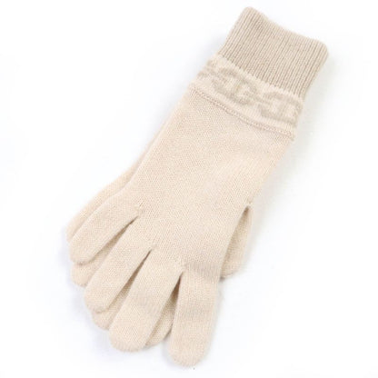 Hermes Haven 100% Cashmere Cles Clesme Sable Chaine D'ancre Knitted Gloves S