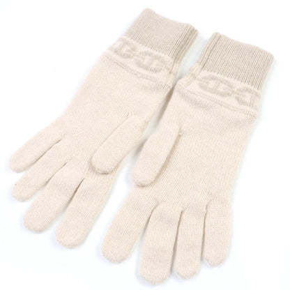 Hermes Haven 100% Cashmere Cles Clesme Sable Chaine D'ancre Knitted Gloves S