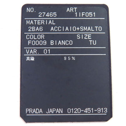 Prada 1if051 Triangle Logo Metal Hairpin Hair Accessory White Silver With Box