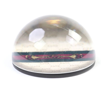 Gucci Glass Horsebit Sherry Line Interlocking G Paperweight Clear with Box Made