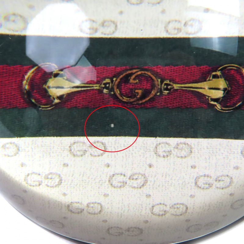 Gucci Glass Horsebit Sherry Line Interlocking G Paperweight Clear with Box Made