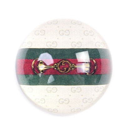 Gucci Glass Horsebit Sherry Line Interlocking G Paperweight Clear with Box Made