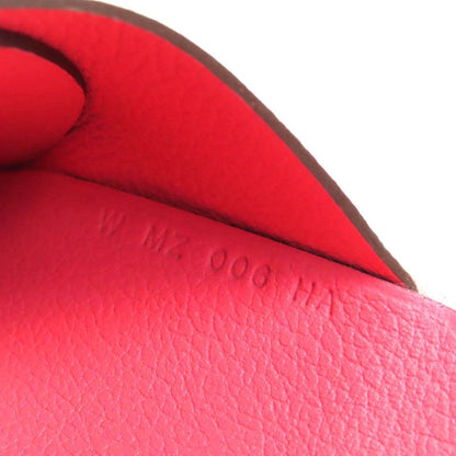 Hermes Calvi Duo Evercolor Rose Azalea Silver Hardware Coin Case W Engraved Box