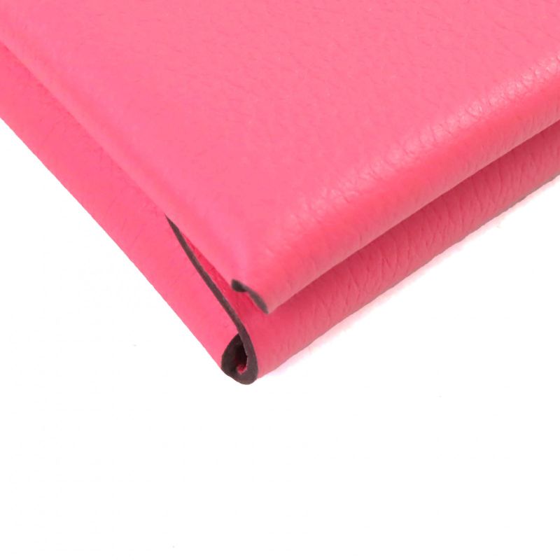 Hermes Calvi Duo Evercolor Rose Azalea Silver Hardware Coin Case W Engraved Box