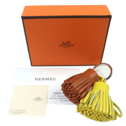 Hermes Carmen Unodos Anjomiro Gold Lime Key Ring Bagcharm With Boxmade In
