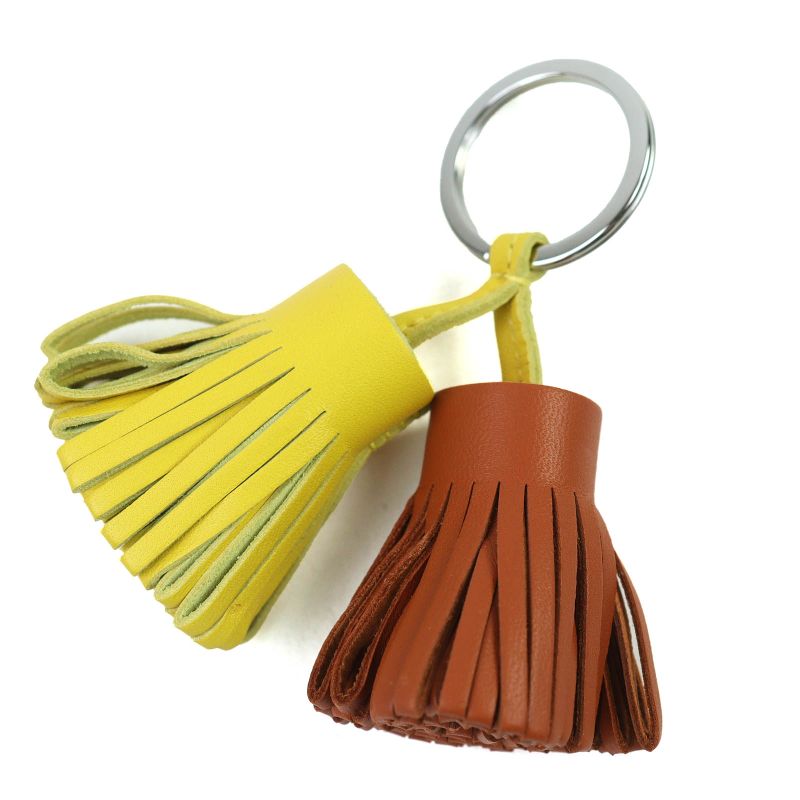 Hermes Carmen Unodos Anjomiro Gold Lime Key Ring Bagcharm With Boxmade In