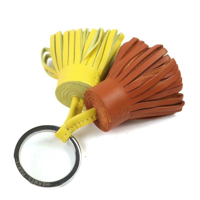 Hermes Carmen Unodos Anjomiro Gold Lime Key Ring Bagcharm With Boxmade In