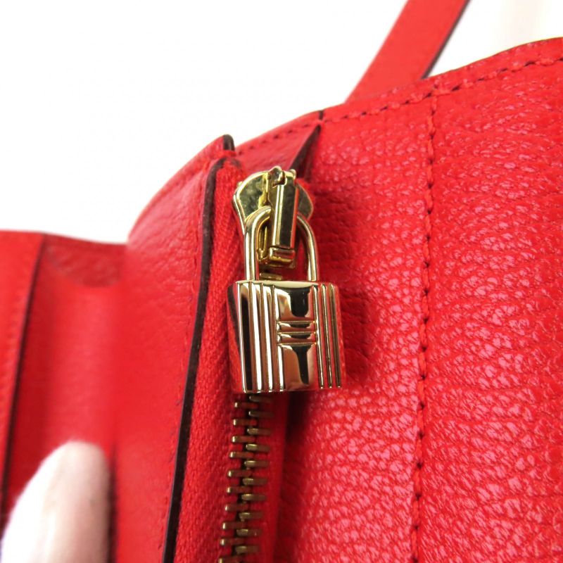 Hermes Rouge Tomato Chevre Kelly Medium Wallet Trifold Wallet With Box Stamped