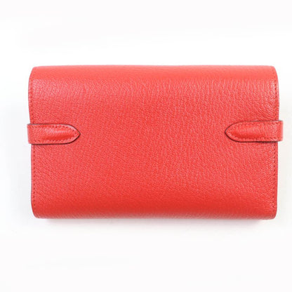 Hermes Rouge Tomato Chevre Kelly Medium Wallet Trifold Wallet With Box Stamped