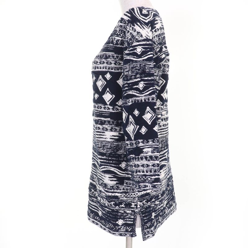 CHANEL P58215k07623 Coco Button Coco Mark All-over Design 7'' Sleeve Knit Tunic