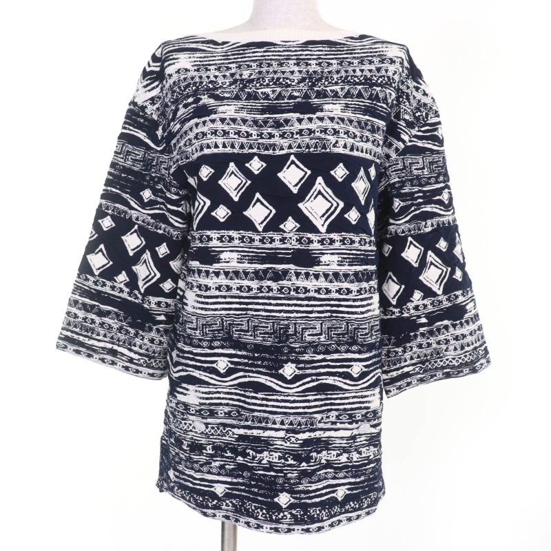 CHANEL P58215k07623 Coco Button Coco Mark All-over Design 7'' Sleeve Knit Tunic