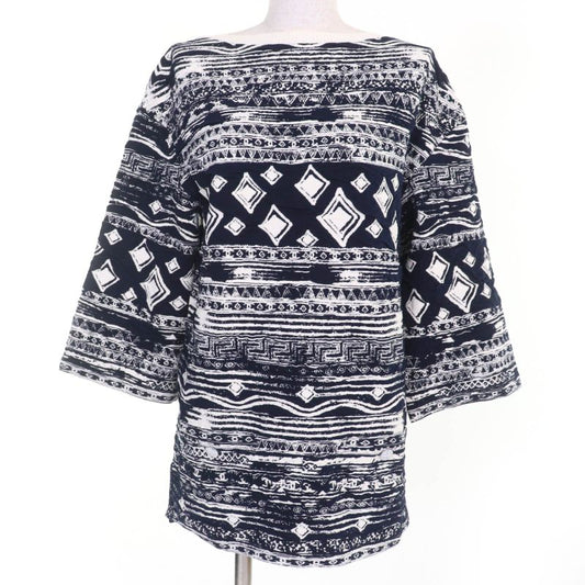 CHANEL P58215k07623 Coco Button Coco Mark All-over Design 7'' Sleeve Knit Tunic