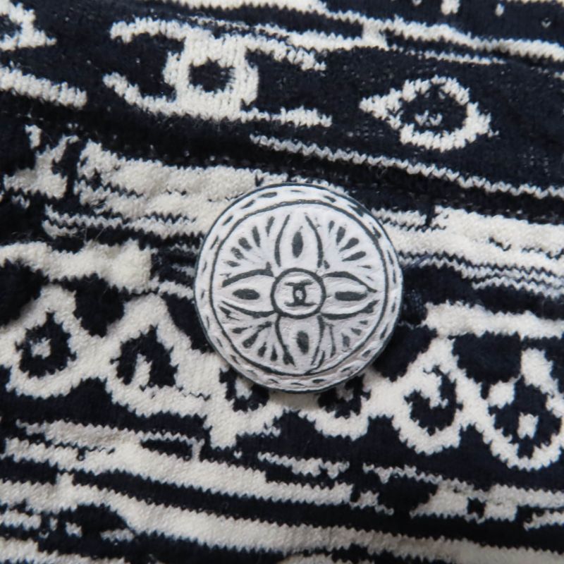 CHANEL P58215k07623 Coco Button Coco Mark All-over Design 7'' Sleeve Knit Tunic