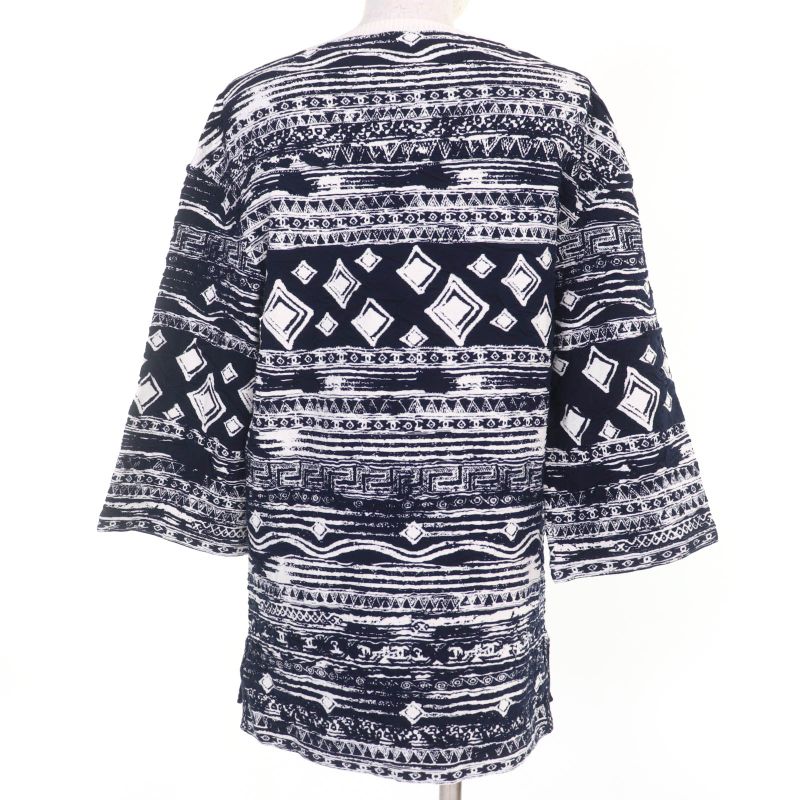 CHANEL P58215k07623 Coco Button Coco Mark All-over Design 7'' Sleeve Knit Tunic