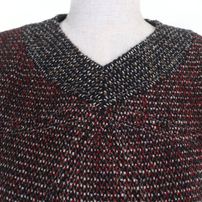 CHANEL 14B P49828w05551 Lion Coco Button Short Sleeve Tweed Dress Multicolor 36