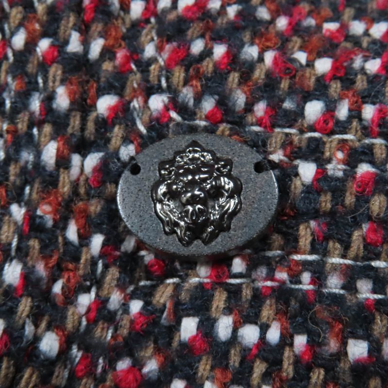 CHANEL 14B P49828w05551 Lion Coco Button Short Sleeve Tweed Dress Multicolor 36