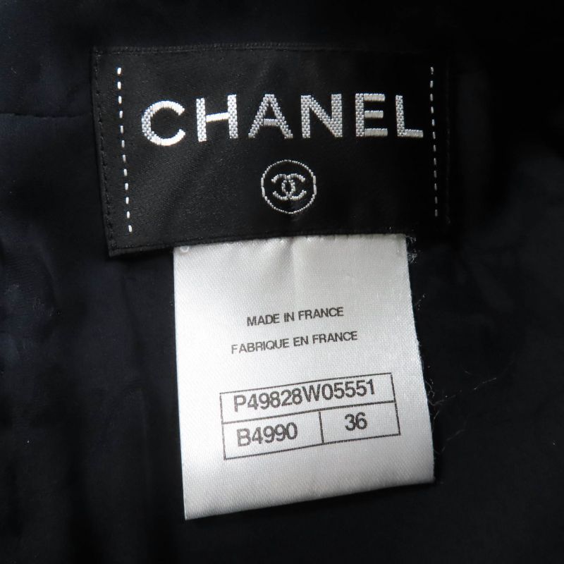 CHANEL 14B P49828w05551 Lion Coco Button Short Sleeve Tweed Dress Multicolor 36