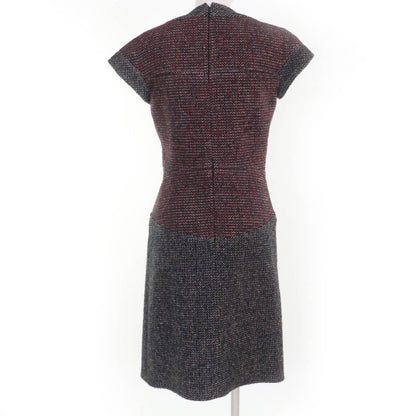 CHANEL 14B P49828w05551 Lion Coco Button Short Sleeve Tweed Dress Multicolor 36