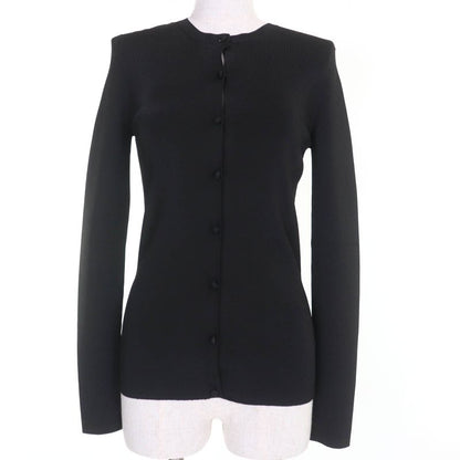 Balenciaga 620997 Long Sleeve Knit Cardigan With Logo Black M Made In Italy