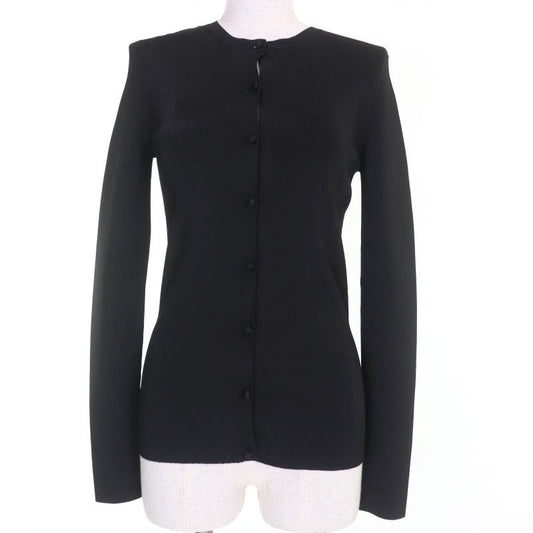 Balenciaga 620997 Long Sleeve Knit Cardigan With Logo Black M Made In Italy