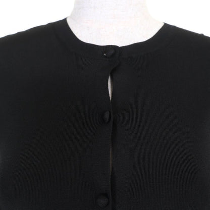 Balenciaga 620997 Long Sleeve Knit Cardigan With Logo Black M Made In Italy