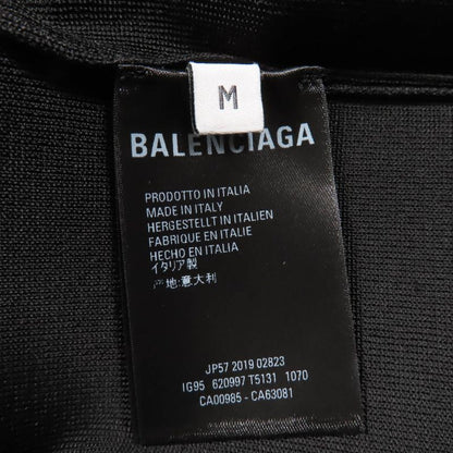Balenciaga 620997 Long Sleeve Knit Cardigan With Logo Black M Made In Italy