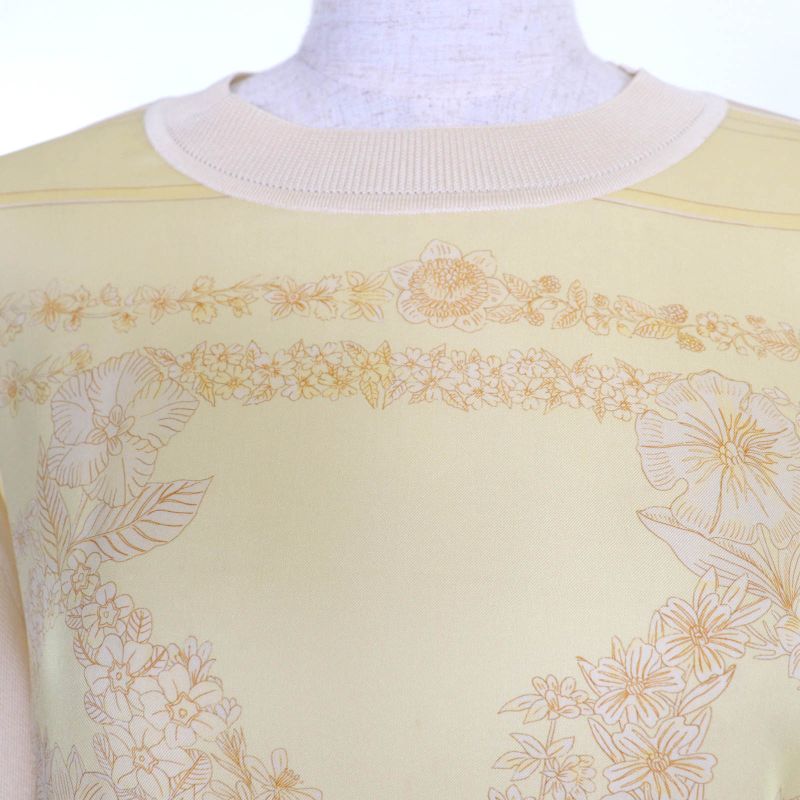 Hermes 25SS 5e2831dq Brides De Gala Flower 100% Silk Twill Raine Long Sleeve