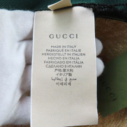 Gucci 434760 Straw Cotton Web Stripe Hat Straw Hat Natural M 57cm (22.44in)