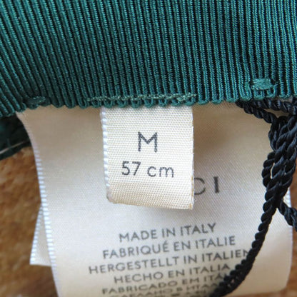 Gucci 434760 Straw Cotton Web Stripe Hat Straw Hat Natural M 57cm (22.44in)