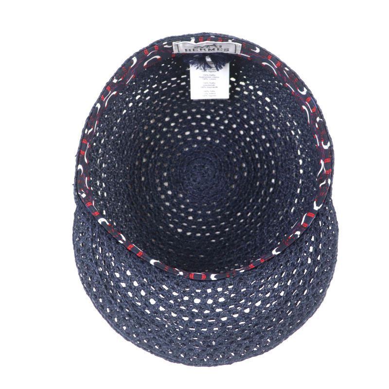 Hermes 2023 Galate 100% Raffia With Silver Hardware Serie Hardware Hat Casket