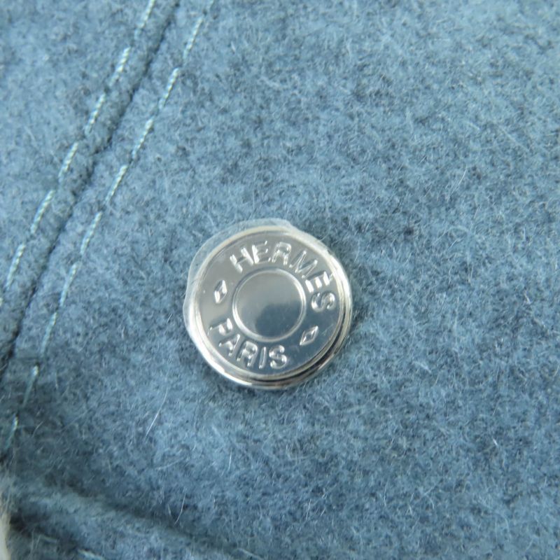 Hermes Saint Honore 100% Cashmere Serie Hardware Lined H Pattern Hat Beret