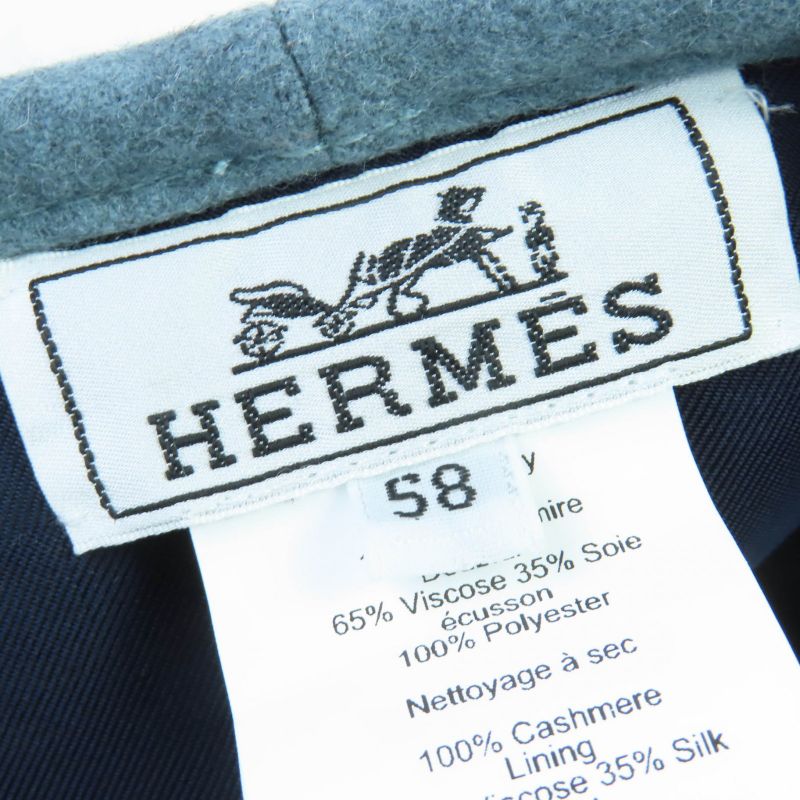 Hermes Saint Honore 100% Cashmere Serie Hardware Lined H Pattern Hat Beret