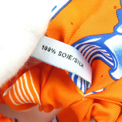 Hermes Bella 100% Silk Belt Pattern Chouche Hair Tie Hair Tie Hair Accessory