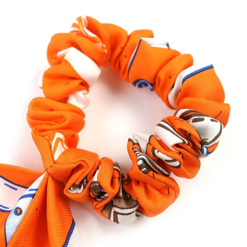 Hermes Bella 100% Silk Belt Pattern Chouche Hair Tie Hair Tie Hair Accessory