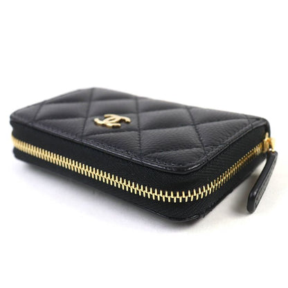 CHANEL Classic Coin Purse Caviar Skin Coco Mark Random Serial Zip Coin Case