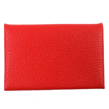 Hermes Calvi Chèvre Rouge Coup Silver Hardware Iwataya Limited Business Card