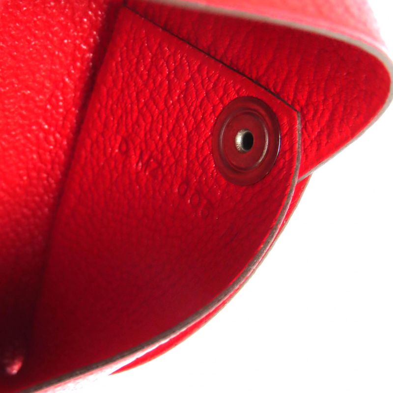 Hermes Calvi Chèvre Rouge Coup Silver Hardware Iwataya Limited Business Card